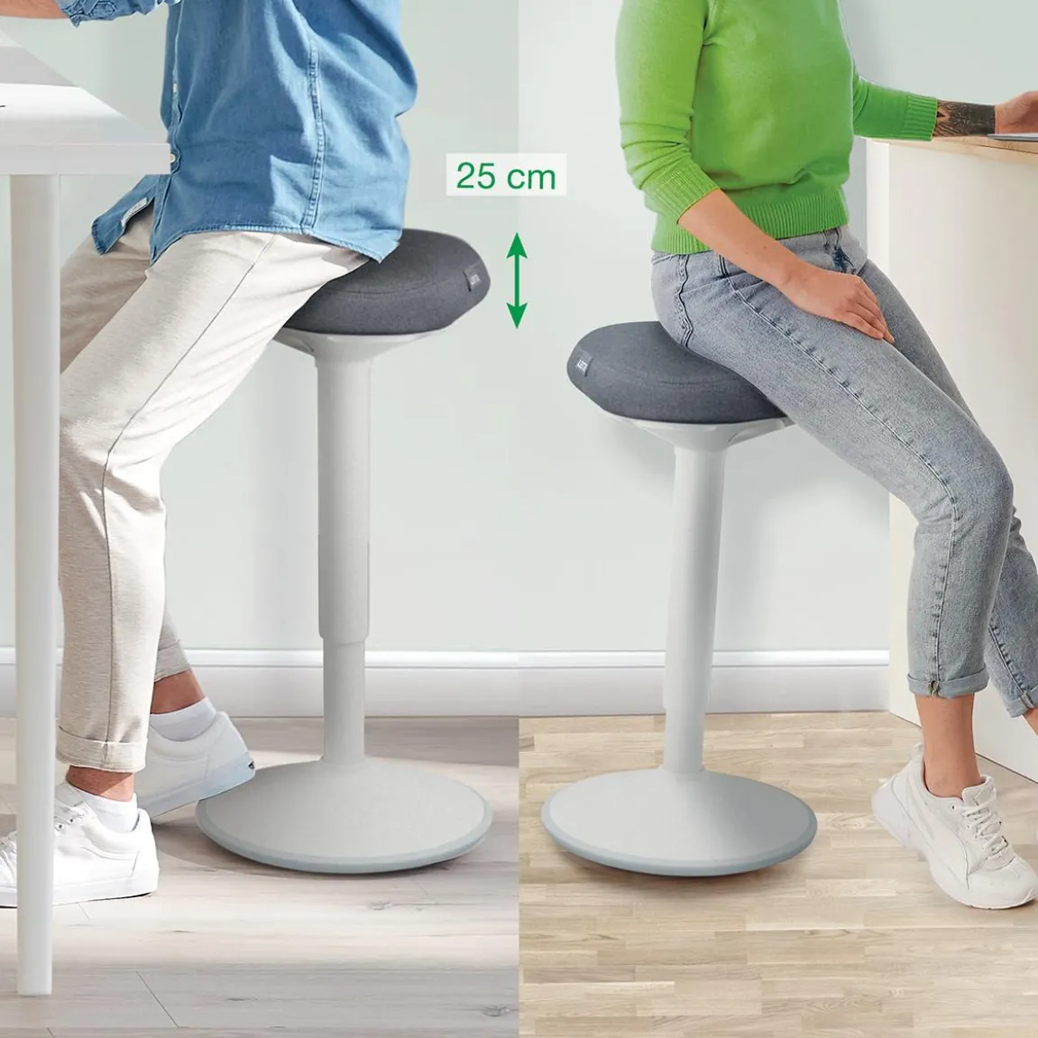 Standing Stool Leitz Ergo Active Ljusgrå