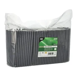 Sugrör papper svart 7mmx15cm Cocktail