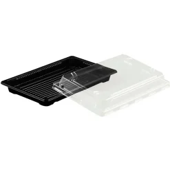 Sushiform m lock PS svart/klar 220x140x40mm 500ml
