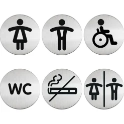 Symbolskylt Durable Picto WC dam rund