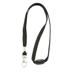 Textilhalsband Cardkeep Lanyards Metallkrok Svart 10 mm x 90cm