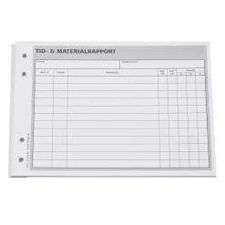 Tid & Materialrapport 50 Sidor A5L