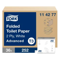 Toalettpapper Tork T3 Advanced 2-lg Vit 19x11cm