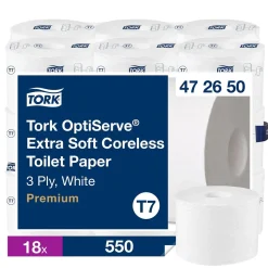 Toalettpapper Tork T7 Coreless Premium 3-lg Vit 63,3m