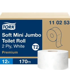 Toalettpapper Tork T2 Mini Jumbo Prem 2-lg Vit 170m