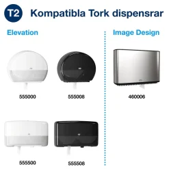 Toalettpapper Tork T2 Mini Prem E-soft 3-lg Vit 120m