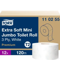 Toalettpapper Tork T2 Mini Prem E-soft 3-lg Vit 120m