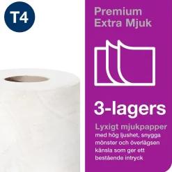 Toalettpapper Tork T4 Premium E-soft 3-lg Vit 19m