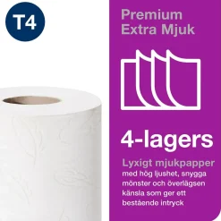 Toalettpapper Tork T4 Premium Extra Mjukt 4-lg Vit 18,8m