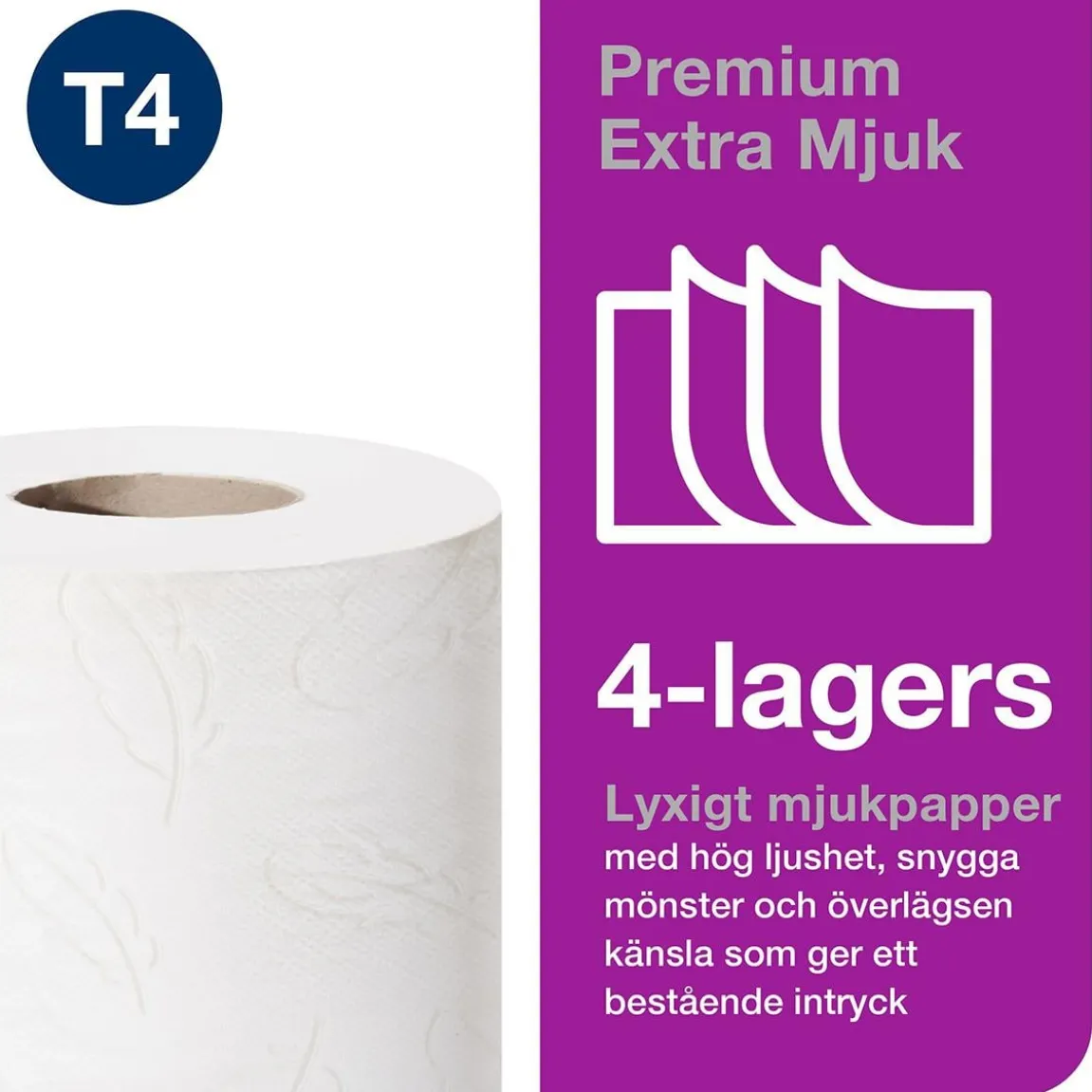 Toalettpapper Tork T4 Premium Extra Mjukt 4-lg Vit 18,8m