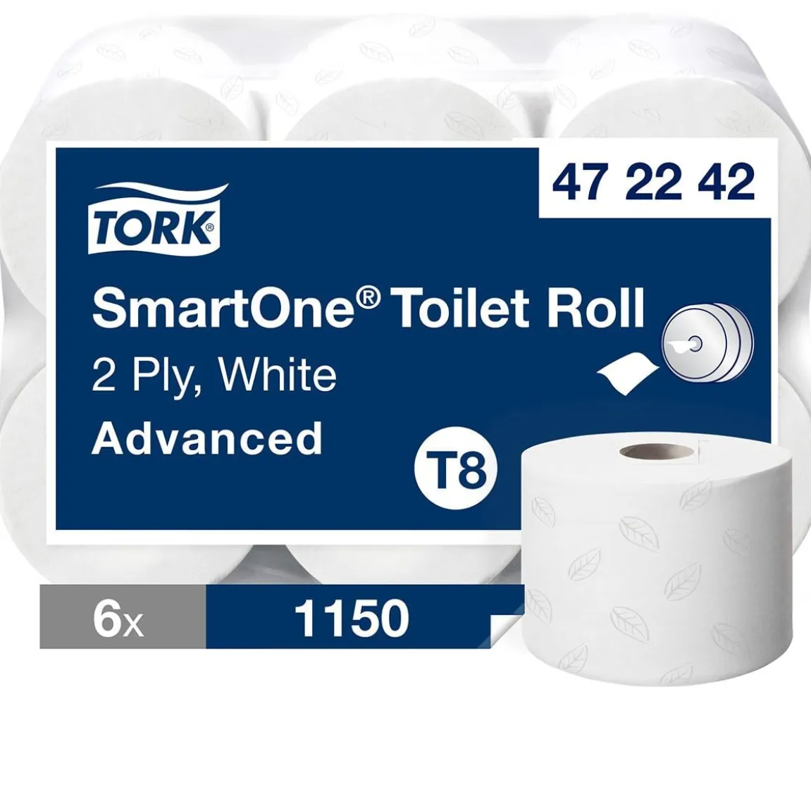 Toalettpapper Tork T8 SmartOne Advanced 2-lg Vit 207m