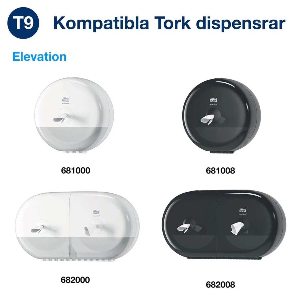 Toalettpapper Tork T9 SmartOne Adv 2-lg Vit 111,6m