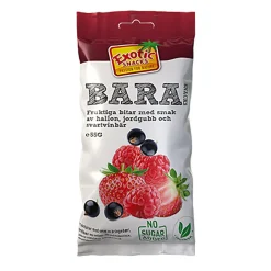 Torkad Frukt Exotic Snacks Bara Jordgubb Hallon Svartvinbär 55g