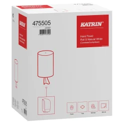 Torkrulle Katrin S Basic 1-lag Naturell vit 205mm x 100m