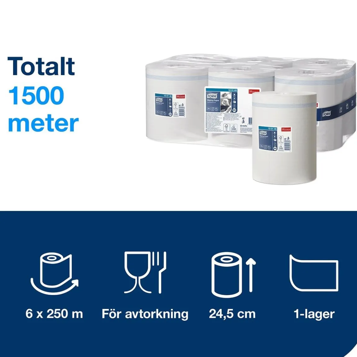 Torkrulle Tork M2 Advanced 1-lag Vit 245mm x 250m