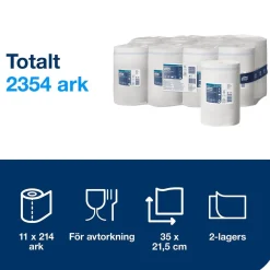 Torkrulle Tork M1 Advanced Plus 2-lag Vit 215mmx75m