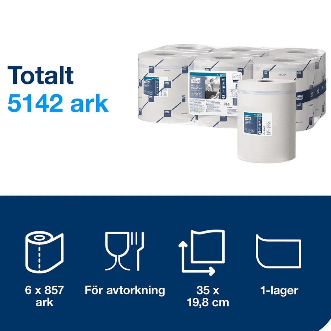 Torkrulle Tork M4 Reflex Advanced 1-lag Vit 198mmx300m