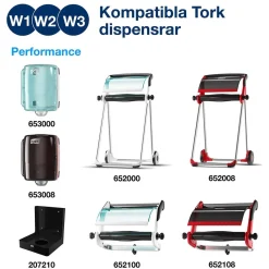 Torkrulle Tork W1/2/3 Mjuk 1-lag Vit 32cmx152m