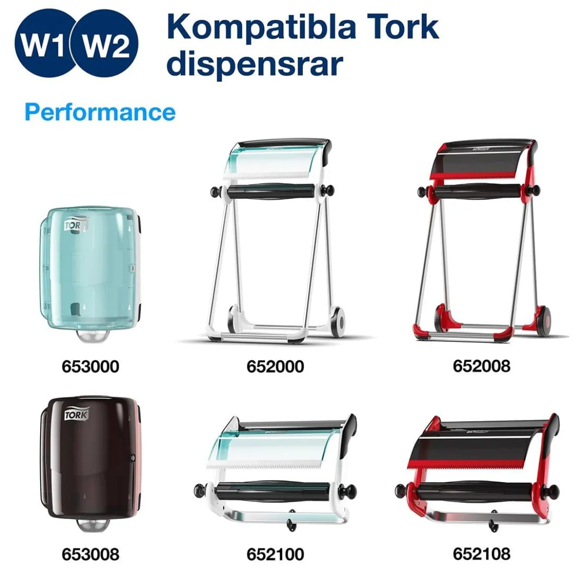 Torkrulle Tork W1/W2 Plus 2-lag QuickDr Blå 235mmx255m