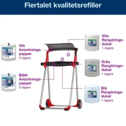 Torkrullställ Tork W1 Golv Med Hjul Röd/Svart