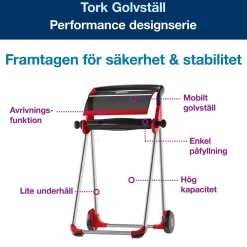 Torkrullställ Tork W1 Golv Med Hjul Röd/Svart