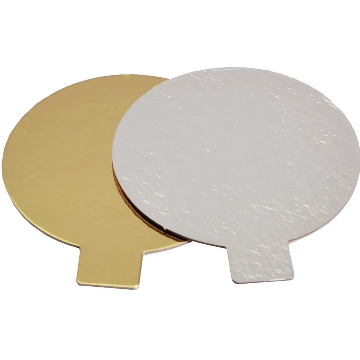 Tårtbricka Rund Med Öra Guld/Silver Ø80mm