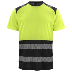 T-shirt Texstar TS22 Varselgul/Svart XL