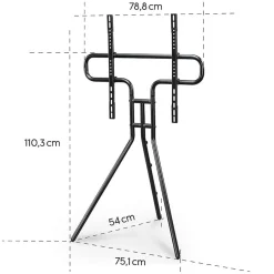 TV-Stativ Hama Golv Upp till 75" Svart