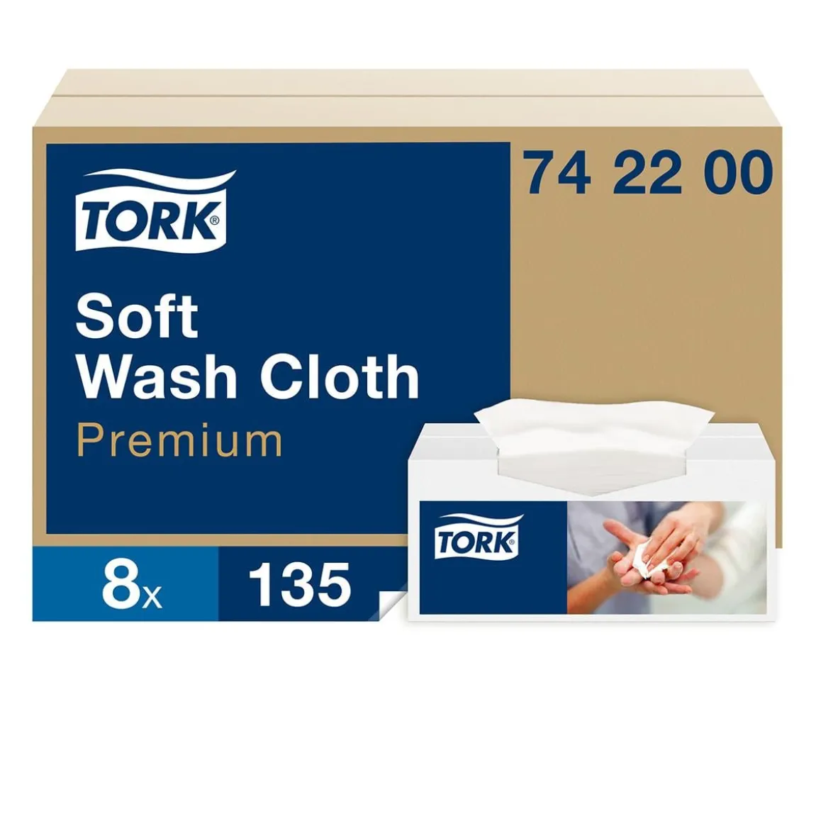 Tvättlapp Tork Premium 1-lag Vit 30x32cm