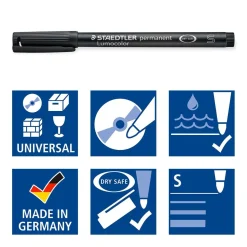 Universalpenna Staedtler Lumocolor 313 Permanent Svart 0,4mm