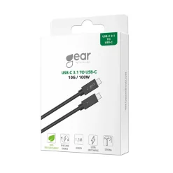USB-C Kabel Gear USC-C 3.1 5A/100W/10GB Gen 2 Svart 1,5m