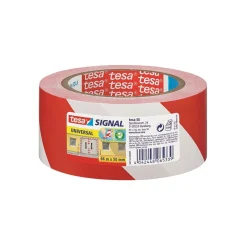 Varningstejp Tesa PP Vit/Röd 50mm x 66m