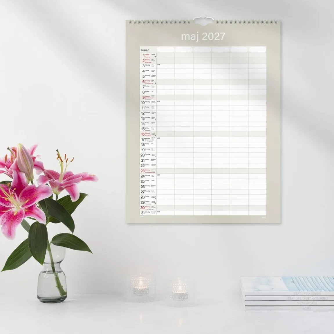 Väggkalender Burde 1759 Familjekalender Praktisk 2027