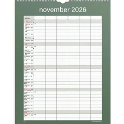 Väggkalender Burde 1859 Familjekalender Praktisk 26-27 390x295mm