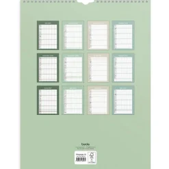 Väggkalender Burde 1859 Familjekalender Praktisk 26-27 390x295mm