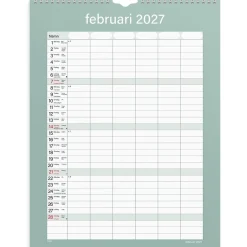 Väggkalender Burde 1859 Familjekalender Praktisk 26-27 390x295mm
