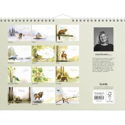Väggkalender Burde 1728 Naturalmanacka 2027