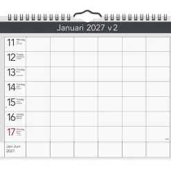Väggkalender Burde 1715 Väggagenda 2027 A4