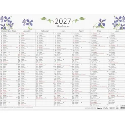 Väggkalender Burde 5076 Väggblad 14-Månaders 2027 490x360mm