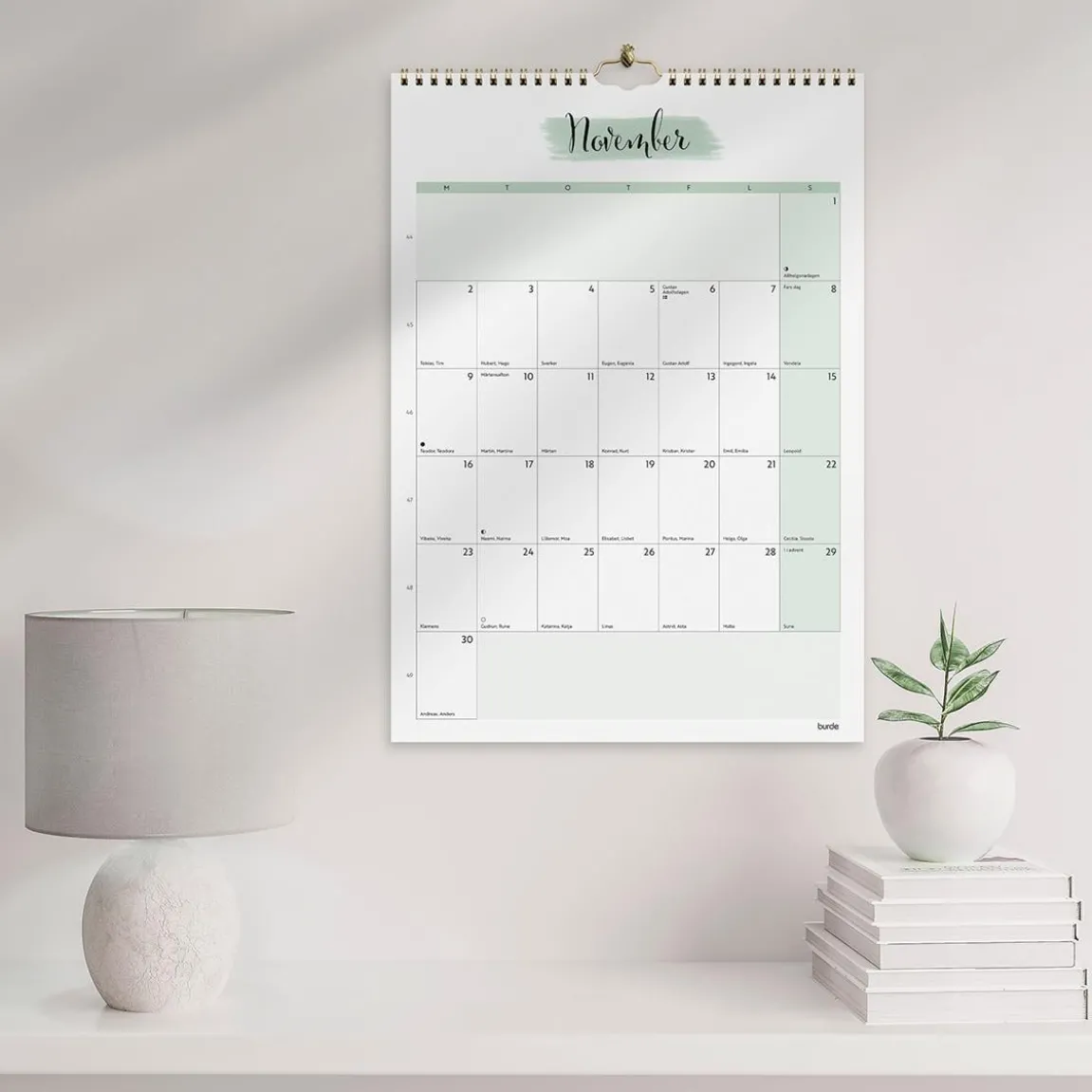 Väggkalender Burde 1781 Väggkalender Life Organizer 2027