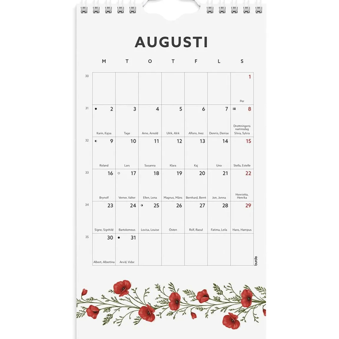 Väggkalender Burde 1783 Väggkalender Mini 2027