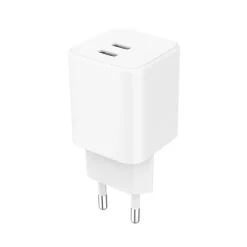 Väggladdare Gear 2xUSB-C PD/PPS 65W Vit