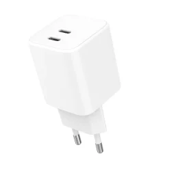 Väggladdare Gear 2xUSB-C PD/PPS 65W Vit