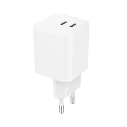 Väggladdare Gear 2xUSB-C PD/PPS 65W Vit