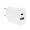 Väggladdare Gear 1xUSB-C + 1xUSB-A 25W+18W