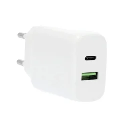Väggladdare Gear 1xUSB-C + 1xUSB-A 25W+18W