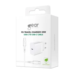 Väggladdare Gear 1xUSB-C + 1xUSB-A 25W+18W