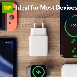 Väggladdare GP WM2B PD 20W USB-A + USB-C
