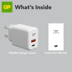 Väggladdare GP WM2E PD 30W 2xUSB C/1xUSB A
