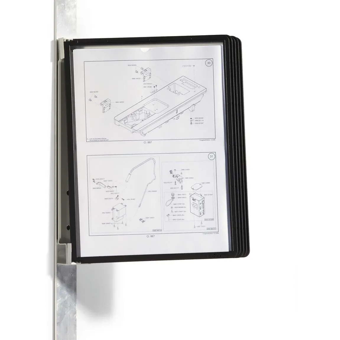 Väggställ Durable Vario Magnet 5 paneler svart A4